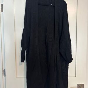 Express Black Cableknit Long Open Cardigan